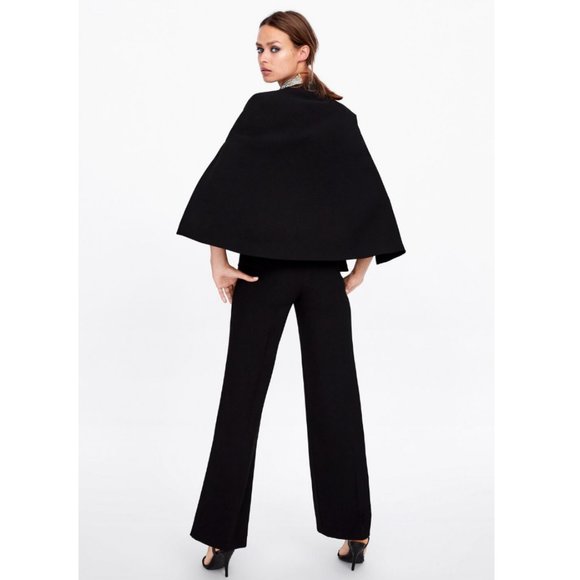 NWT Zara Black Flowy Wide Leg Pants - Picture 2 of 4